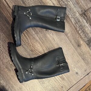 Dirty Laundry Black Winter Rain Boots with Buckle